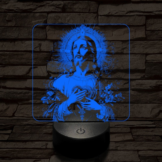 Krisztus szíve 7 színű valósághű 3D led lámpa