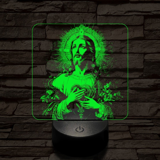 Krisztus szíve 7 színű valósághű 3D led lámpa