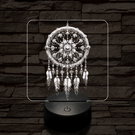 Míves álomfogó 7 színű  3D led lámpa