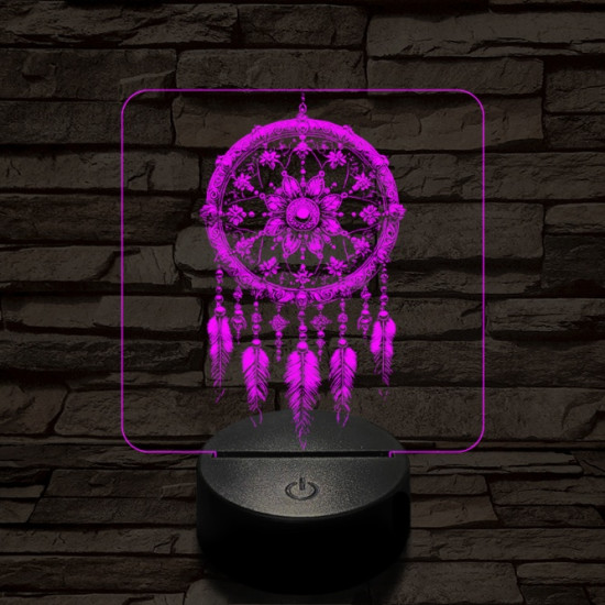 Míves álomfogó 7 színű  3D led lámpa