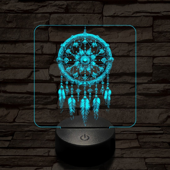 Míves álomfogó 7 színű  3D led lámpa