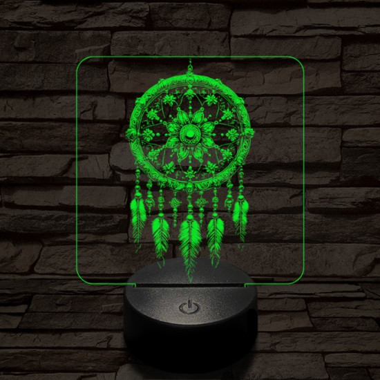 Míves álomfogó 7 színű  3D led lámpa