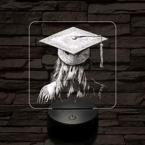 Hölgy diplomaosztója 7 színű valósághű 3D led lámpa
