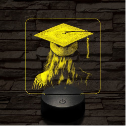 Hölgy diplomaosztója 7 színű valósághű 3D led lámpa