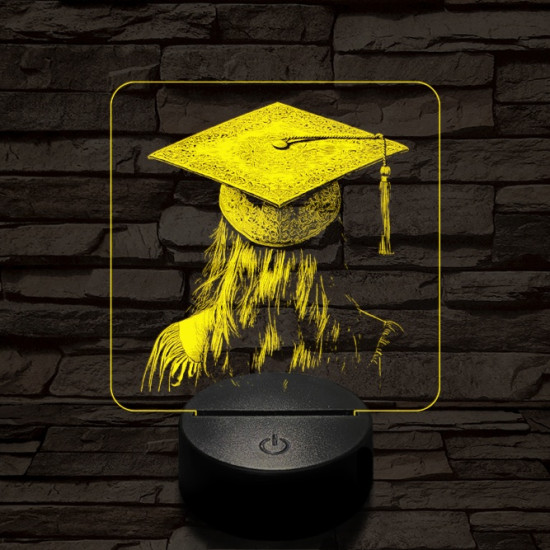 Hölgy diplomaosztója 7 színű valósághű 3D led lámpa