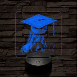 Hölgy diplomaosztója 7 színű valósághű 3D led lámpa