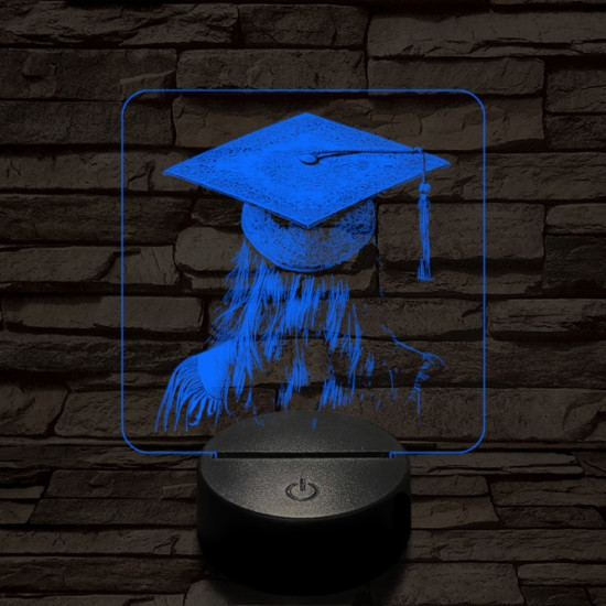 Hölgy diplomaosztója 7 színű valósághű 3D led lámpa
