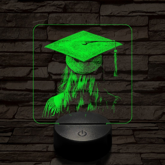 Hölgy diplomaosztója 7 színű valósághű 3D led lámpa