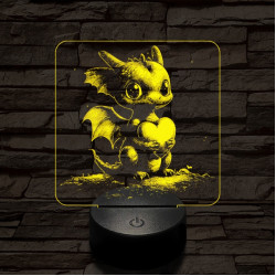 Szerelmetes kissárkány 7 színű valósághű 3D led lámpa