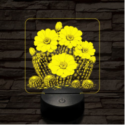 Virágzó kaktusz 7 színű valósághű 3D led lámpa