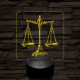 Jusztícia mérlege 7 színű valósághű 3D led lámpa