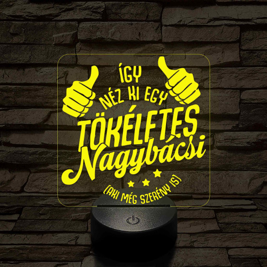 Tökéletes nagybácsi – 7 színű, színváltós LED lámpa