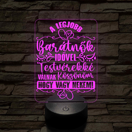 A legjobb barátnők – 7 színű, színváltós LED lámpa