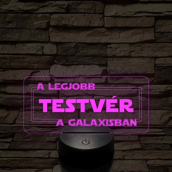 A legjobb testvér a galaxisban – 7 színű színváltós 3D LED lámpa