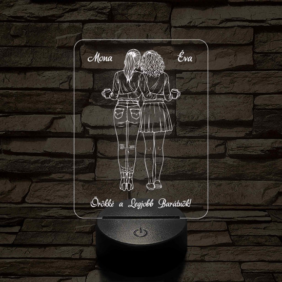 A legjobb barátnők – 7 színű, színváltós 3D LED lámpa
