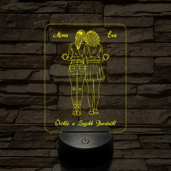 A legjobb barátnők – 7 színű, színváltós 3D LED lámpa
