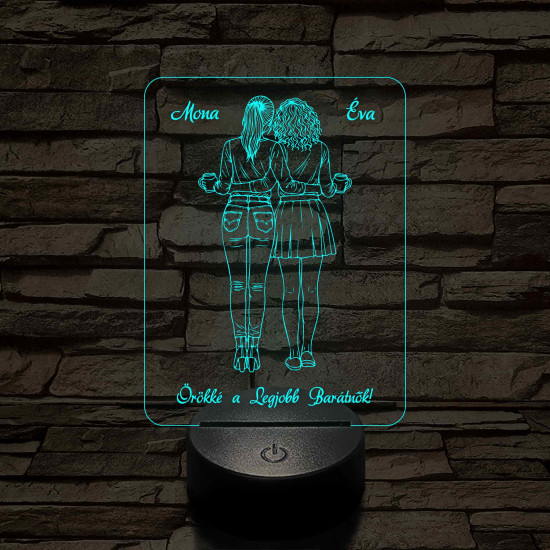 A legjobb barátnők – 7 színű, színváltós 3D LED lámpa