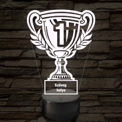Kupa, te vagy a legjobb! - 7 színű színváltós 3D LED lámpa
