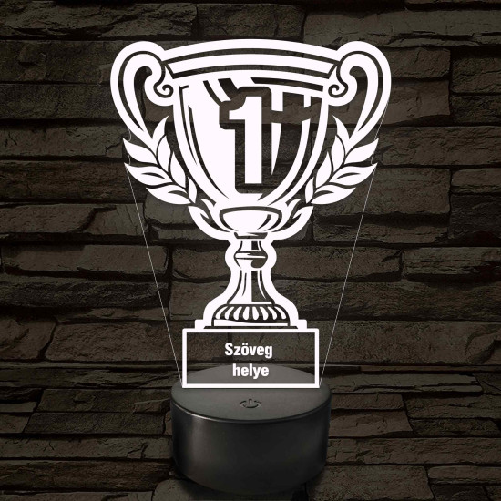 Kupa, te vagy a legjobb! - 7 színű színváltós 3D LED lámpa