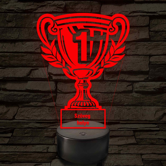 Kupa, te vagy a legjobb! - 7 színű színváltós 3D LED lámpa