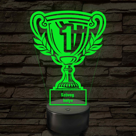 Kupa, te vagy a legjobb! - 7 színű színváltós 3D LED lámpa