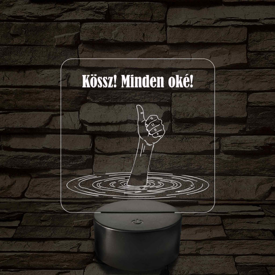 Minden oké - 7 színű, színváltós  3D led lámpa