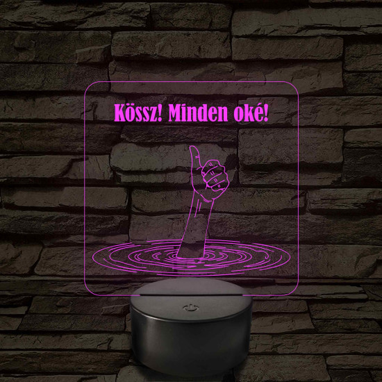 Minden oké - 7 színű, színváltós  3D led lámpa