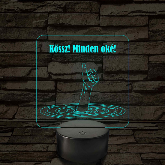 Minden oké - 7 színű, színváltós  3D led lámpa