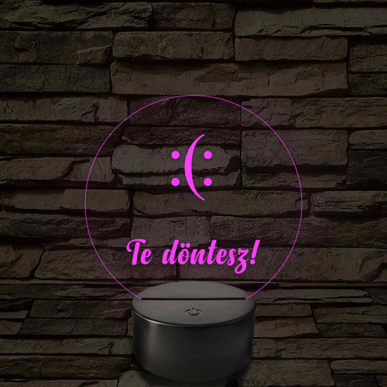 Te döntesz - 7 színű, színváltós  3D led lámpa