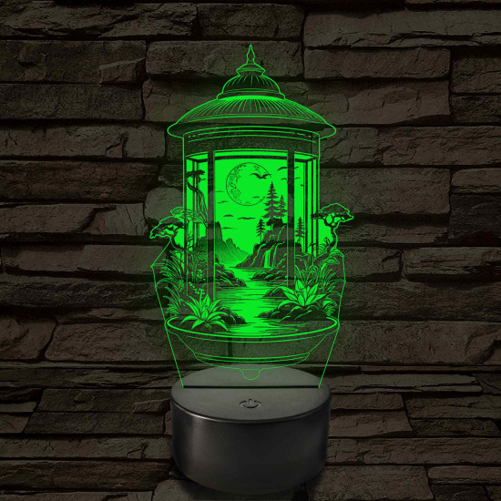 Lampion tájkép – 7 színű, színváltós 3D LED lámpa
