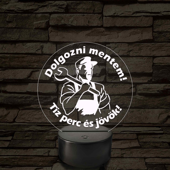 Dolgozni mentem - 7 színű, színváltós  3D led lámpa