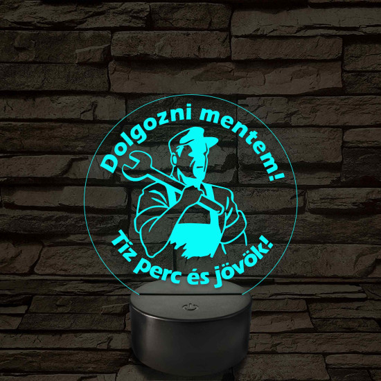 Dolgozni mentem - 7 színű, színváltós  3D led lámpa
