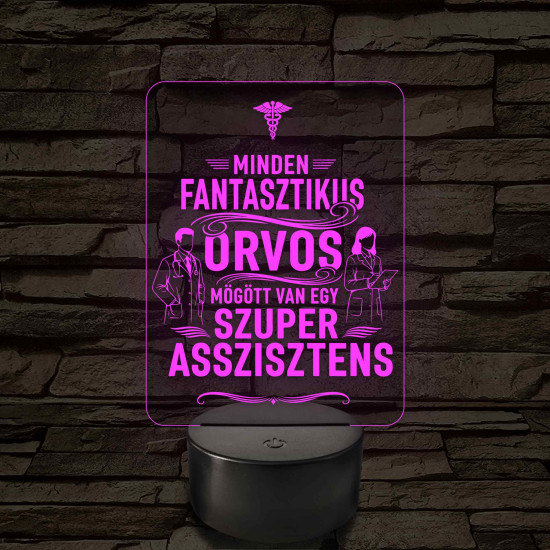 Orvos és asszisztens - 7 színű, színváltós 3D led lámpa