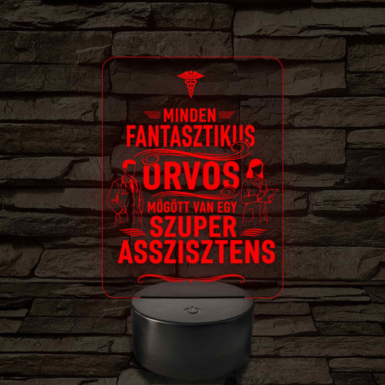 Orvos és asszisztens - 7 színű, színváltós 3D led lámpa
