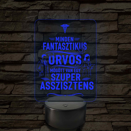 Orvos és asszisztens - 7 színű, színváltós 3D led lámpa