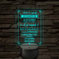 Motivációs idézet – 7 színű, színváltós LED lámpa
