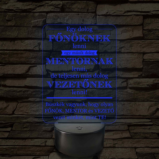 Főnök – Mentor – Vezető – 7 színű, színváltós 3D LED lámpa (többes számban)
