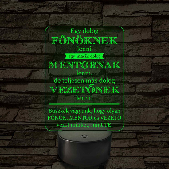 Főnök – Mentor – Vezető – 7 színű, színváltós 3D LED lámpa (többes számban)