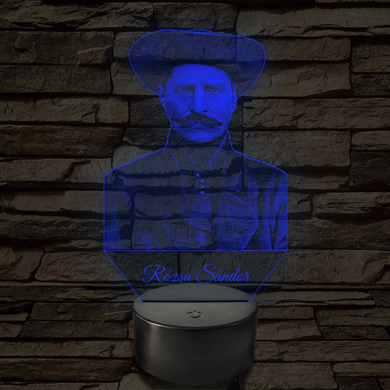 Rózsa Sándor portré – 7 színű, színváltós LED lámpa
