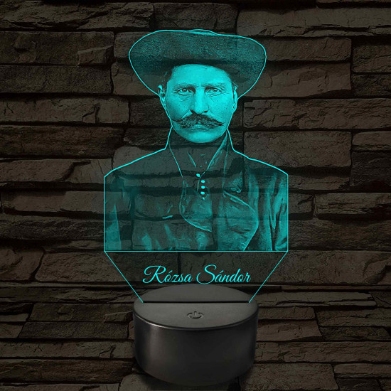 Rózsa Sándor portré – 7 színű, színváltós LED lámpa