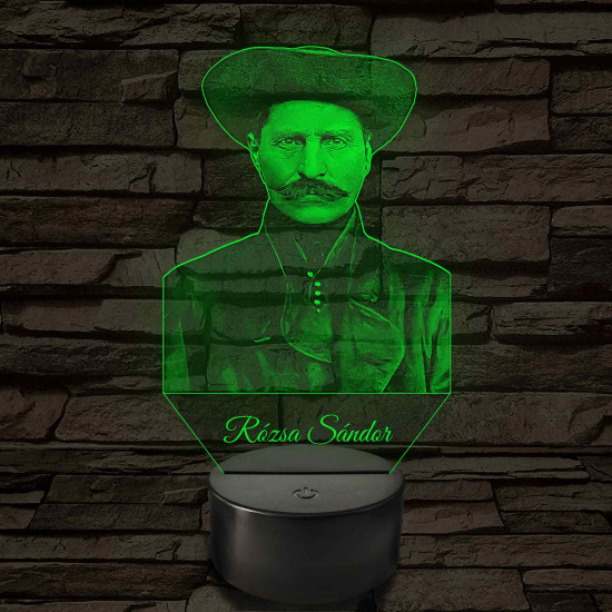 Rózsa Sándor portré – 7 színű, színváltós LED lámpa