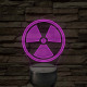 Sugárveszély jelzés 7 színű 3D led lámpa