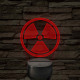 Sugárveszély jelzés 7 színű 3D led lámpa