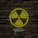 Sugárveszély jelzés 7 színű 3D led lámpa