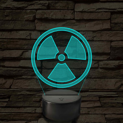 Sugárveszély jelzés 7 színű 3D led lámpa