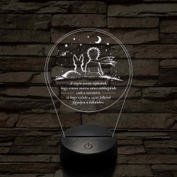 A Kis Herceg és a Róka – 7 színű, színváltós 3D LED lámpa