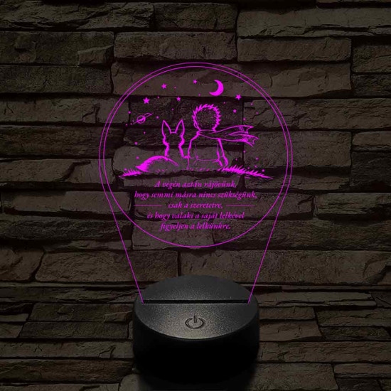 A Kis Herceg és a Róka – 7 színű, színváltós 3D LED lámpa