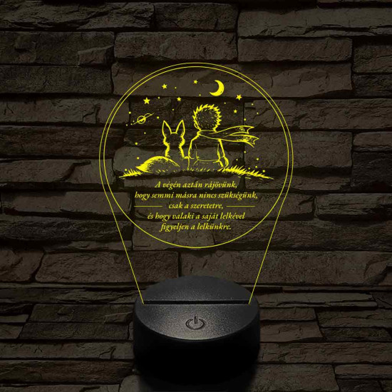A Kis Herceg és a Róka – 7 színű, színváltós 3D LED lámpa