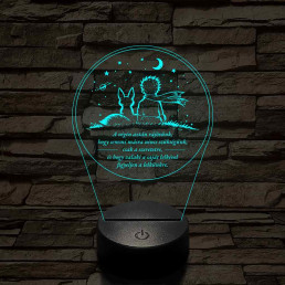 A Kis Herceg és a Róka – 7 színű, színváltós 3D LED lámpa