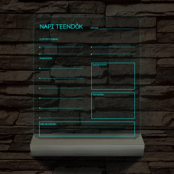 Napi teendők írható 3D led lámpa fatalppal 7 színű 